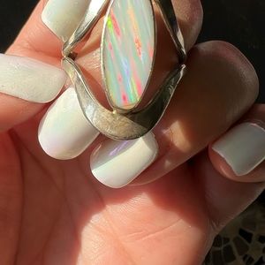 Hallmarked 925 silver size 9 ring .